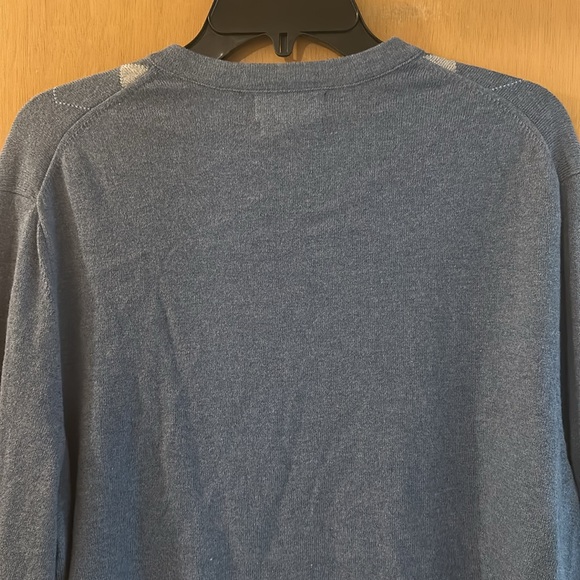 Banana Republic Men’s Argyle Cotton Cashmere V Neck Sweater Blue SizeL Large - Picture 9 of 10